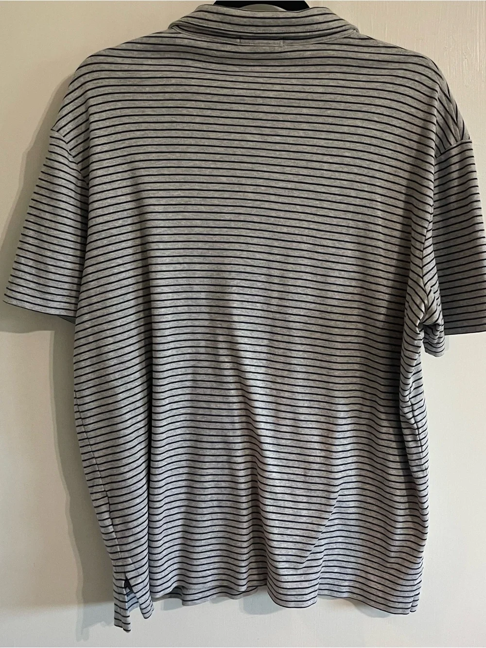 Ralph Lauren Gray Polo with Navy Stripe Detail